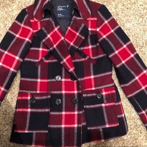 Classic Plaid Peacoat